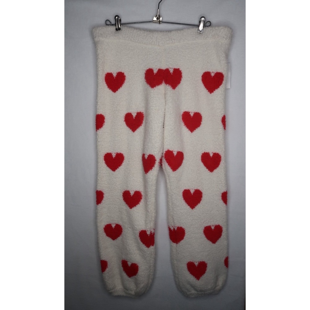 Forever 21 Kids Fuzzy Heart Pants Cozy Sherpa Lounge‎ Pajama Girls Sz 13/14 NWT